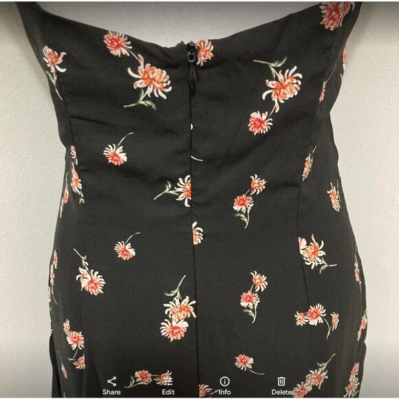 BB Dakota All Eyes On You Midi Dress size 4 NWT New Black Floral Ruffle - Picture 5 of 10